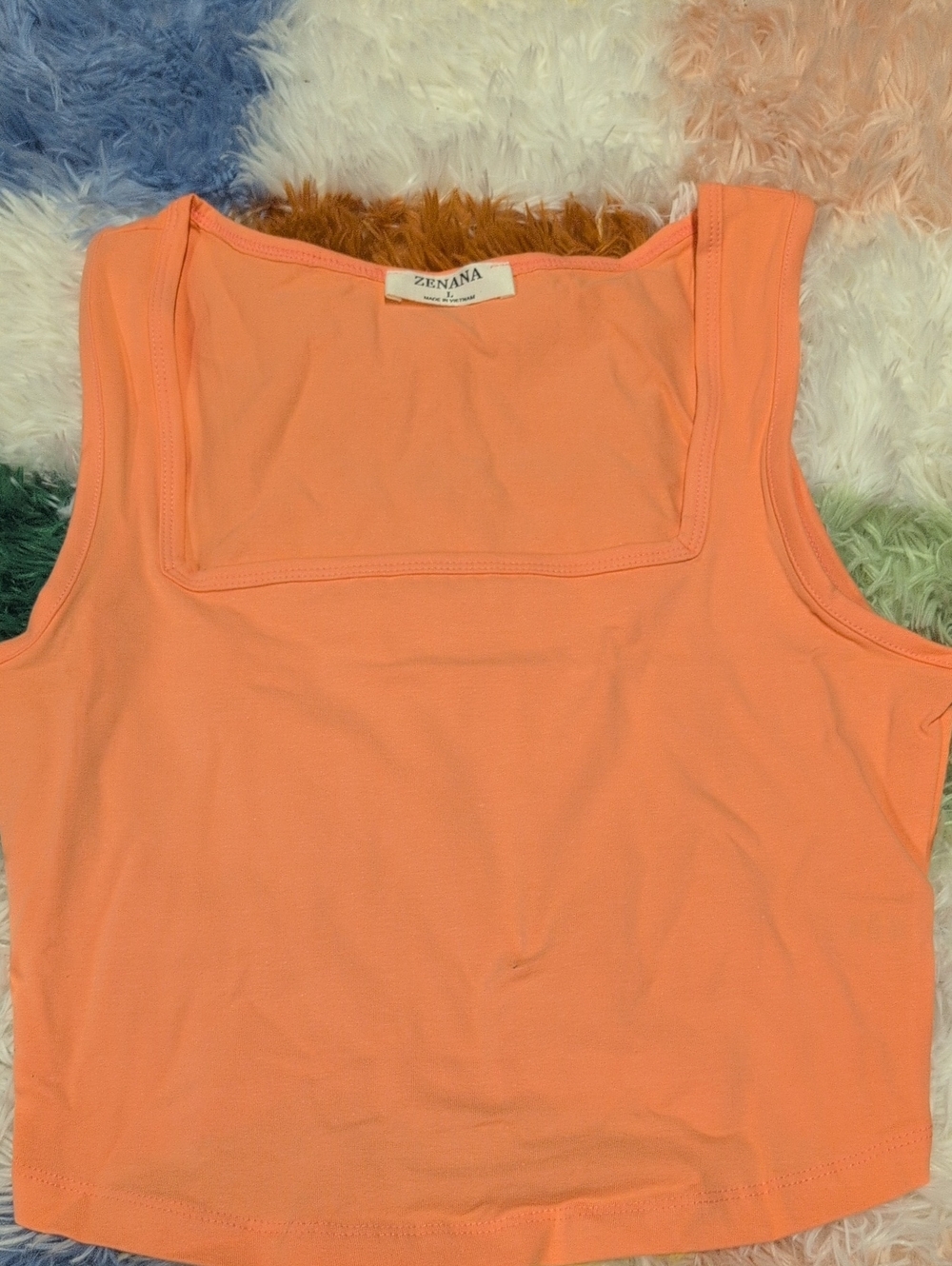 Zenana Outfitters Coral Square Neck Tank